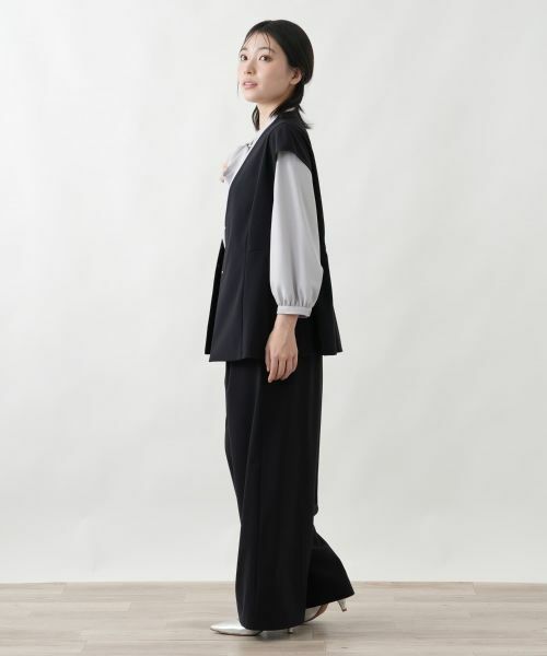 Leilian / レリアン テーラードジャケット | バックシャーリングVネックベスト | 詳細2