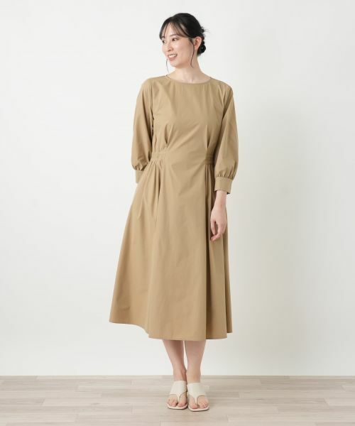 Leilian / レリアン ドレス | 洗えるはっ水加工ワンピース【2026_4月カタログ】（キャメル）