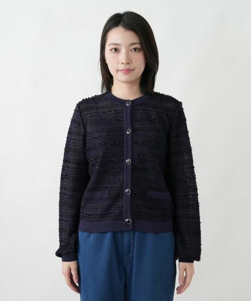 Leilian / レリアン カーディガン・ボレロ | ラメノーカラージャケット【セレモニー】 | 詳細7