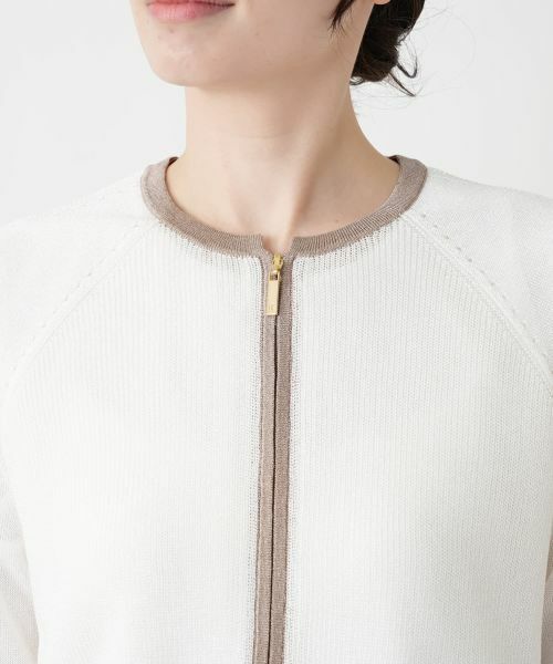 Leilian / レリアン カーディガン・ボレロ | ラメ配色ジップカーディガン | 詳細10