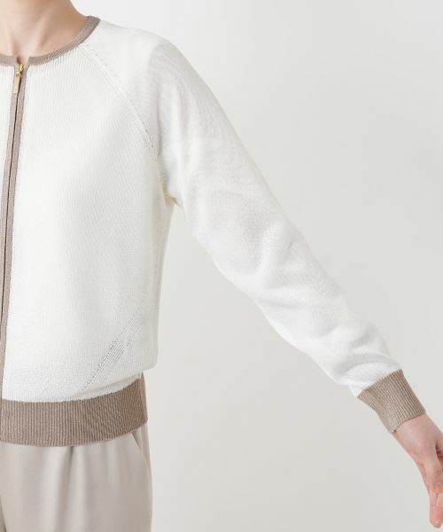 Leilian / レリアン カーディガン・ボレロ | ラメ配色ジップカーディガン | 詳細12