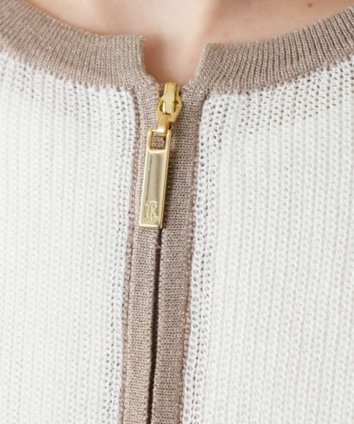 Leilian / レリアン カーディガン・ボレロ | ラメ配色ジップカーディガン | 詳細14