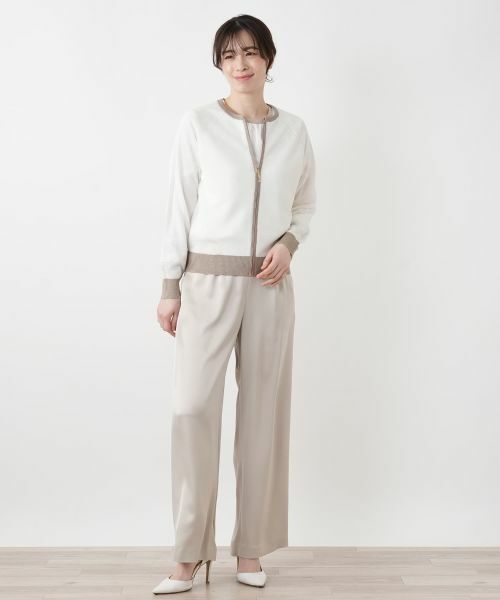 Leilian / レリアン カーディガン・ボレロ | ラメ配色ジップカーディガン | 詳細4