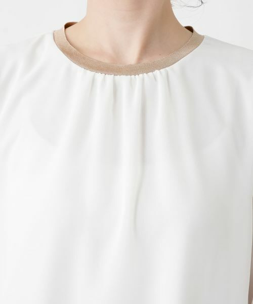 Leilian / レリアン カットソー | ラメニット切替ボリュームブラウス | 詳細10