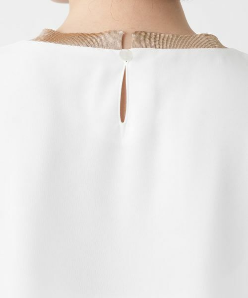 Leilian / レリアン カットソー | ラメニット切替ボリュームブラウス | 詳細11