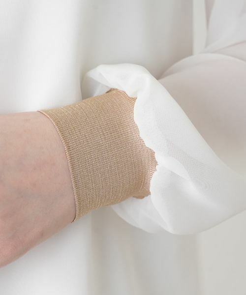 Leilian / レリアン カットソー | ラメニット切替ボリュームブラウス | 詳細16