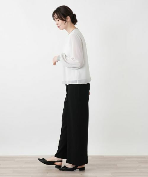 Leilian / レリアン カットソー | ラメニット切替ボリュームブラウス | 詳細2