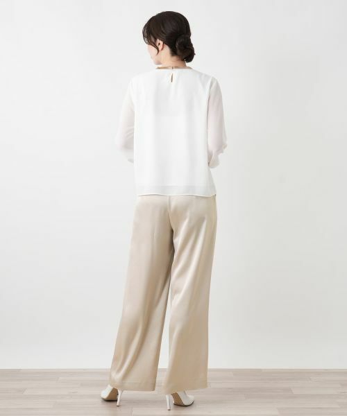 Leilian / レリアン カットソー | ラメニット切替ボリュームブラウス | 詳細6