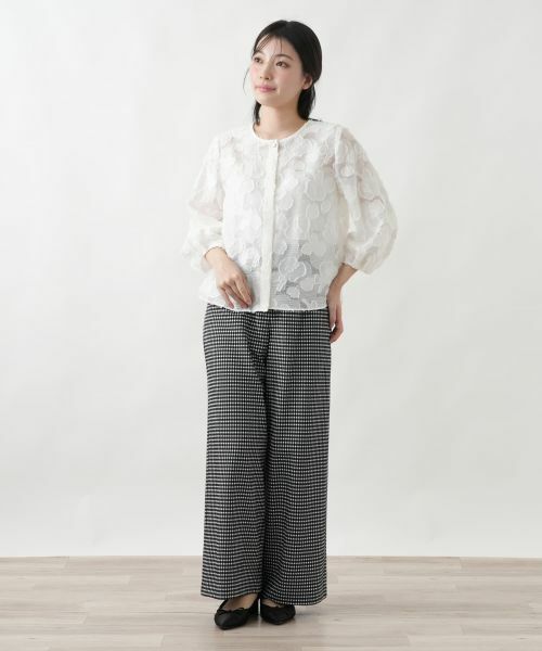 Leilian / レリアン シャツ・ブラウス | フラワーモチーフ比翼ブラウス【セレモニー】 | 詳細4