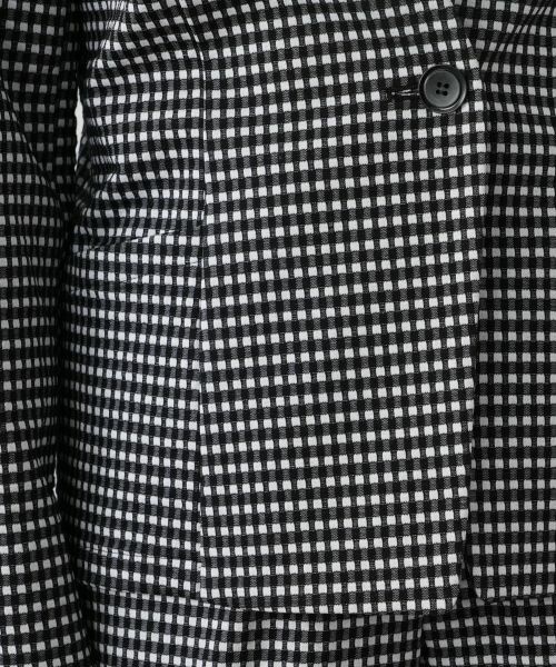 Leilian / レリアン テーラードジャケット | 洗えるギンガムチェックノーカラージャケット | 詳細13