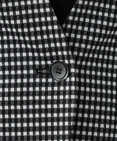 Leilian / レリアン テーラードジャケット | 洗えるギンガムチェックノーカラージャケット | 詳細15