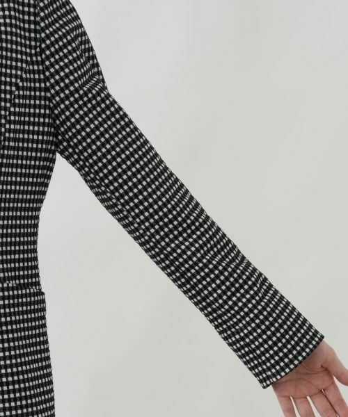 Leilian / レリアン テーラードジャケット | 洗えるギンガムチェックノーカラージャケット | 詳細9