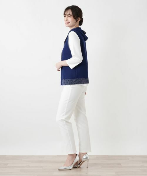 Leilian / レリアン テーラードジャケット | フーデッドラメニットベスト | 詳細2