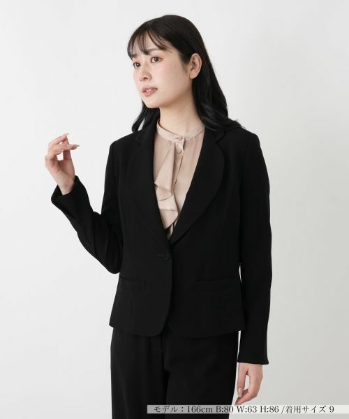 Leilian / レリアン テーラードジャケット | バックペプラムジャケット（ブラック）