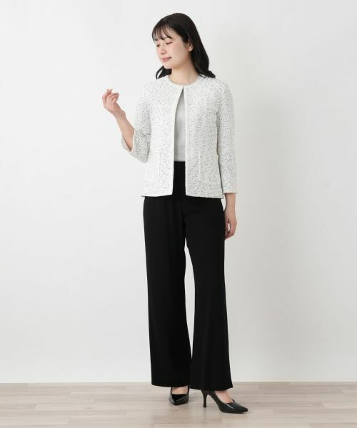 Leilian / レリアン テーラードジャケット | ツイードノーカラージャケット | 詳細1