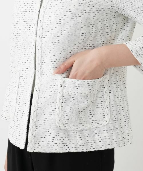 Leilian / レリアン テーラードジャケット | ツイードノーカラージャケット | 詳細17