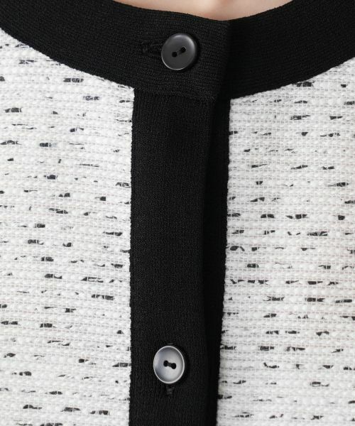 Leilian / レリアン カーディガン・ボレロ | ツイード切替クルーネックカーディガン | 詳細11