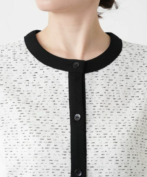 Leilian / レリアン カーディガン・ボレロ | ツイード切替クルーネックカーディガン | 詳細7