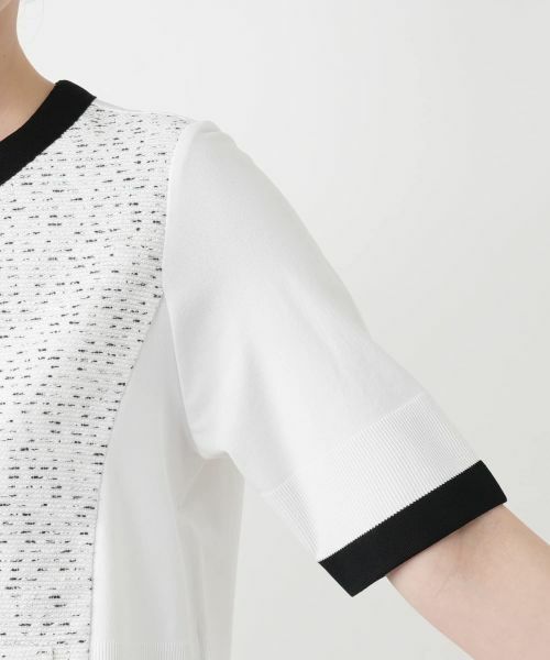 Leilian / レリアン カーディガン・ボレロ | ツイード切替クルーネックカーディガン | 詳細9