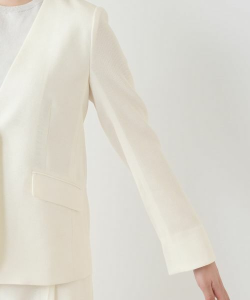 Leilian / レリアン テーラードジャケット | ノーカラーVネックジャケット | 詳細12