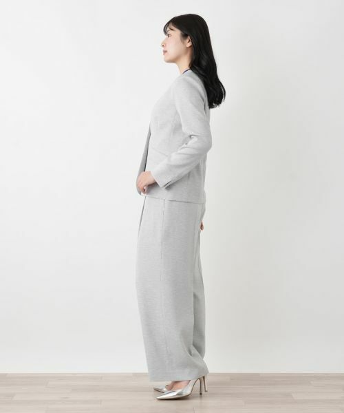 Leilian / レリアン テーラードジャケット | ノーカラーVネックジャケット | 詳細2