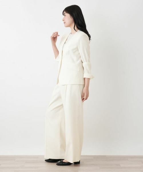 Leilian / レリアン テーラードジャケット | ノーカラーVネックジャケット | 詳細5