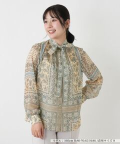 Leilian / レリアン シャツ・ブラウス | ペイズリー柄リボンブラウス