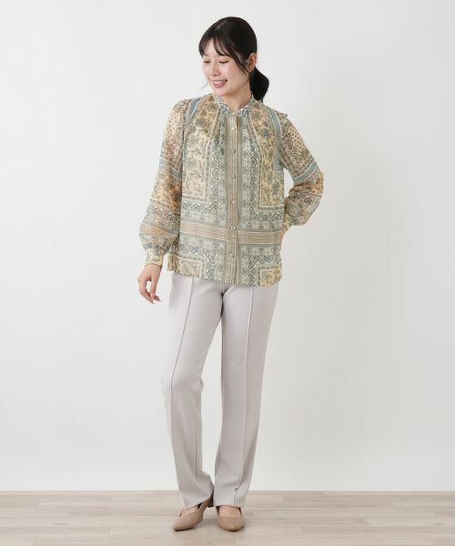 Leilian / レリアン シャツ・ブラウス | ペイズリー柄リボンブラウス | 詳細1