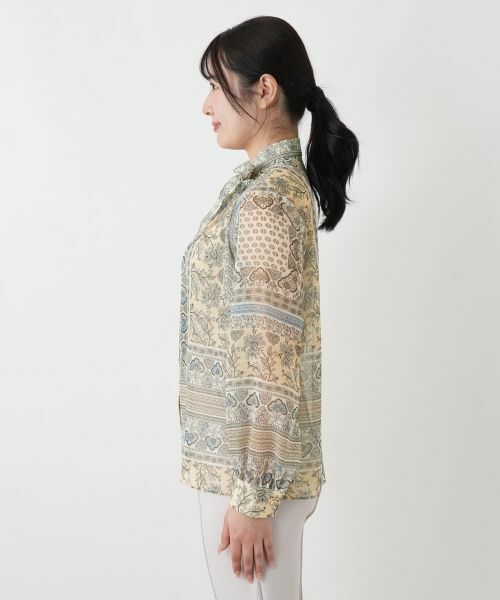 Leilian / レリアン シャツ・ブラウス | ペイズリー柄リボンブラウス | 詳細3
