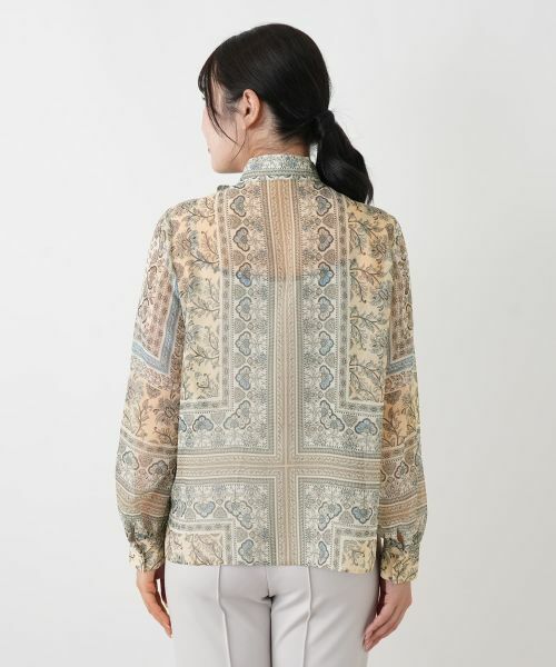 Leilian / レリアン シャツ・ブラウス | ペイズリー柄リボンブラウス | 詳細4