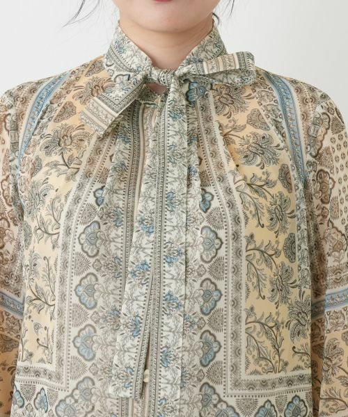 Leilian / レリアン シャツ・ブラウス | ペイズリー柄リボンブラウス | 詳細5