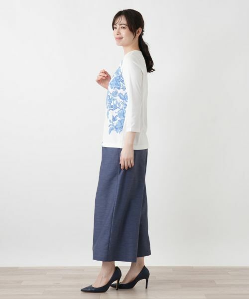 Leilian / レリアン Tシャツ | プリント七分袖カットソー | 詳細2