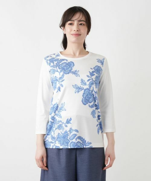 Leilian / レリアン Tシャツ | プリント七分袖カットソー | 詳細4