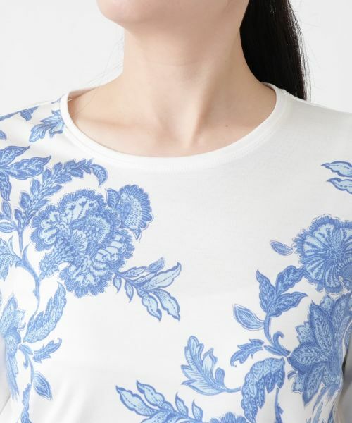 Leilian / レリアン Tシャツ | プリント七分袖カットソー | 詳細7