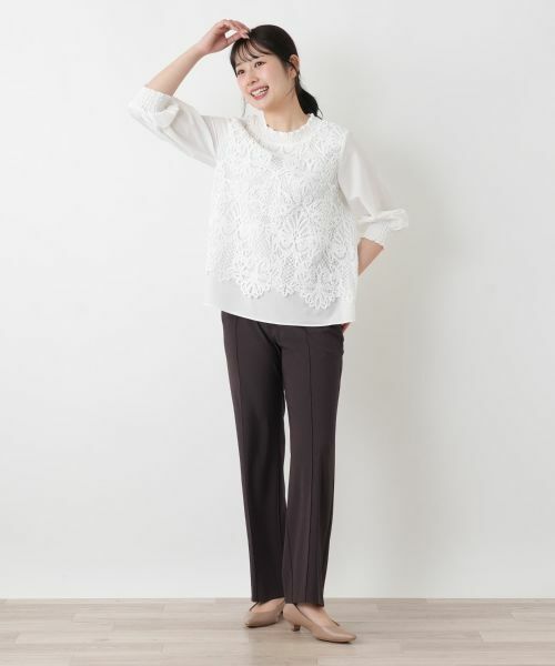 Leilian / レリアン シャツ・ブラウス | 七分袖レースブラウス【MUSE BY ROCHAS Premiere】 | 詳細1