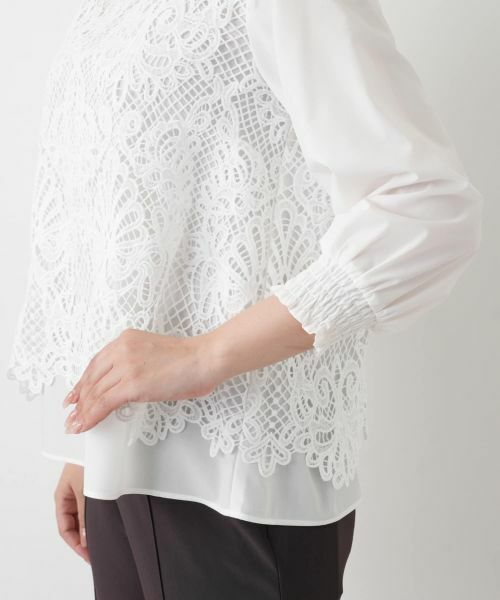 Leilian / レリアン シャツ・ブラウス | 七分袖レースブラウス【MUSE BY ROCHAS Premiere】 | 詳細10