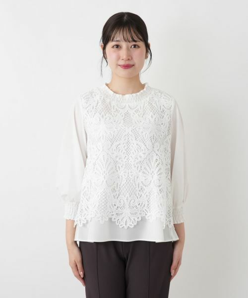 Leilian / レリアン シャツ・ブラウス | 七分袖レースブラウス【MUSE BY ROCHAS Premiere】 | 詳細4
