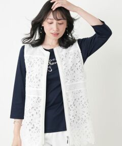 Leilian / レリアン テーラードジャケット | ジップアップレースベスト【MUSE BY ROCHAS Premiere】