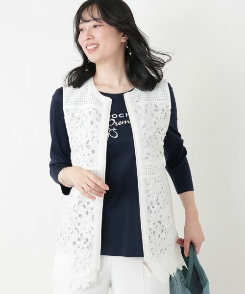 Leilian / レリアン テーラードジャケット | ジップアップレースベスト【MUSE BY ROCHAS Premiere】 | 詳細1