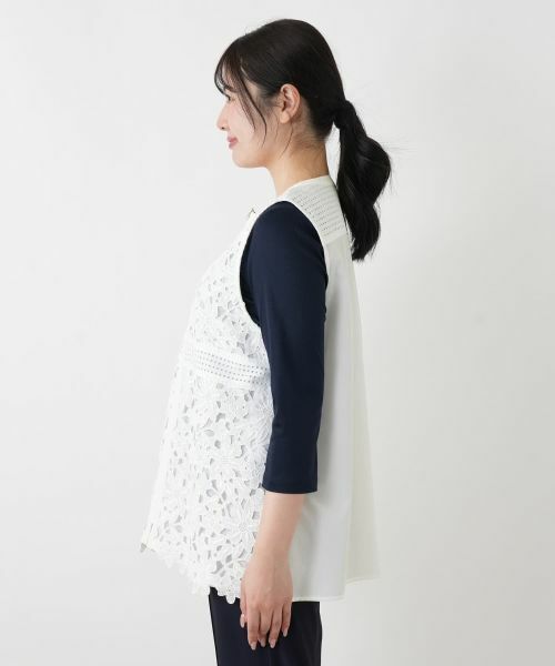 Leilian / レリアン テーラードジャケット | ジップアップレースベスト【MUSE BY ROCHAS Premiere】 | 詳細10