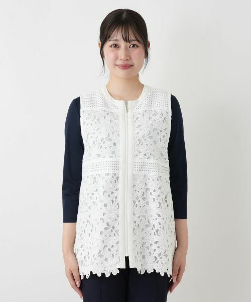 Leilian / レリアン テーラードジャケット | ジップアップレースベスト【MUSE BY ROCHAS Premiere】 | 詳細9