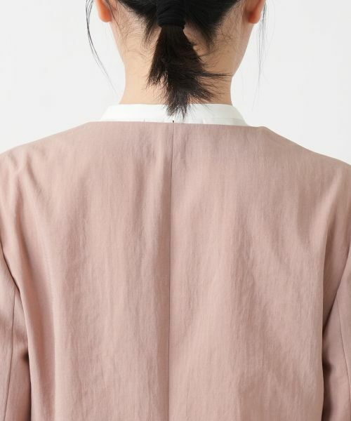 Leilian / レリアン テーラードジャケット | Vネックノーカラーダブルジャケット | 詳細11
