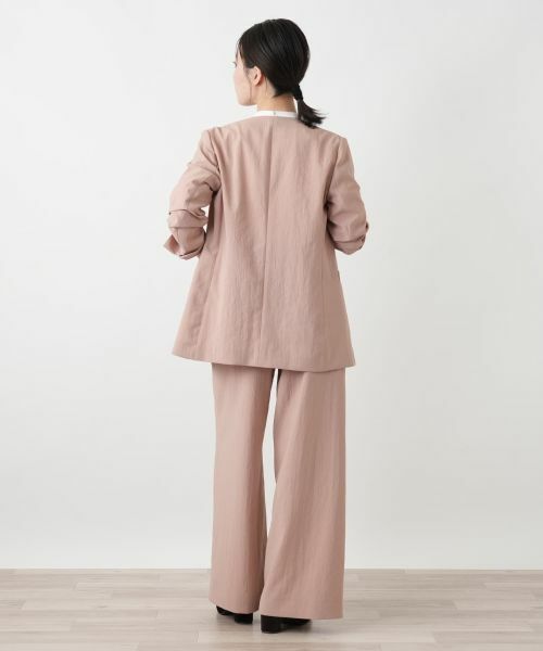 Leilian / レリアン テーラードジャケット | Vネックノーカラーダブルジャケット | 詳細6