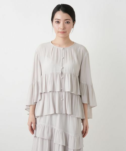 Leilian / レリアン その他アウター | ティアードバタフライスリーブブラウス | 詳細10