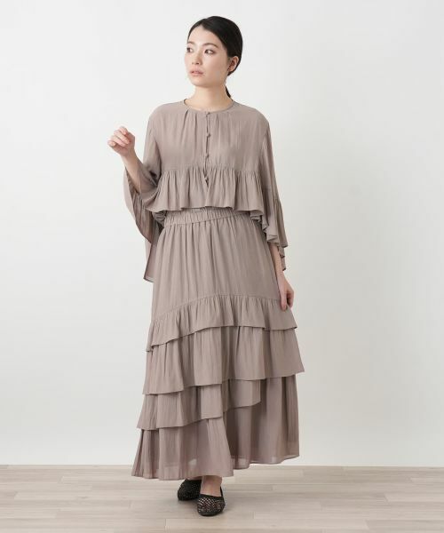 Leilian / レリアン ミニ・ひざ丈スカート | ティアードロングスカート | 詳細1