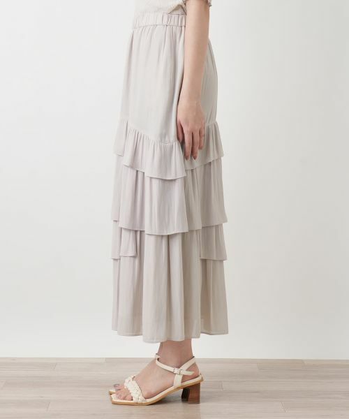 Leilian / レリアン ミニ・ひざ丈スカート | ティアードロングスカート | 詳細11