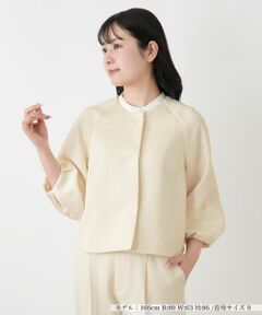 Leilian / レリアン テーラードジャケット | ジャカードノーカラージャケット