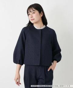Leilian / レリアン テーラードジャケット | ジャカードノーカラージャケット