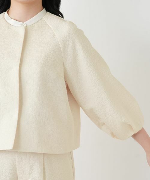 Leilian / レリアン テーラードジャケット | ジャカードノーカラージャケット | 詳細12