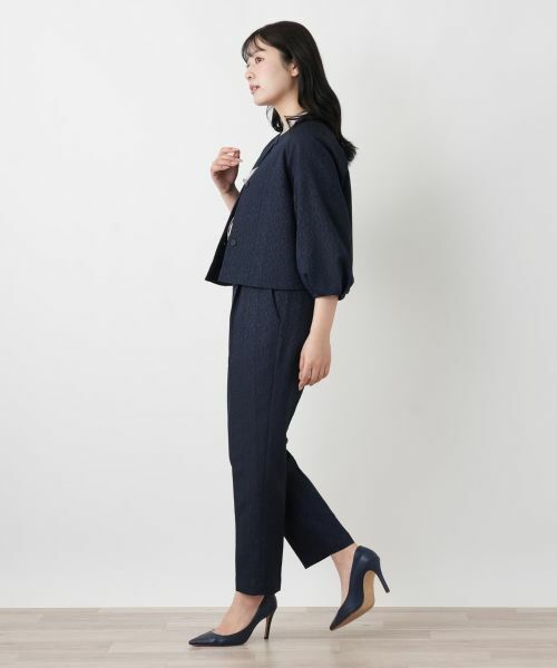 Leilian / レリアン テーラードジャケット | ジャカードノーカラージャケット | 詳細2